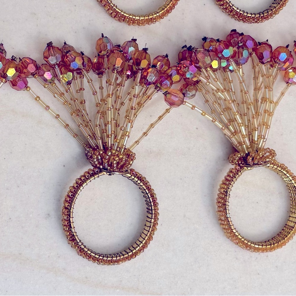 Set of 12 PIER 1 BEADED NAPKIN RINGS